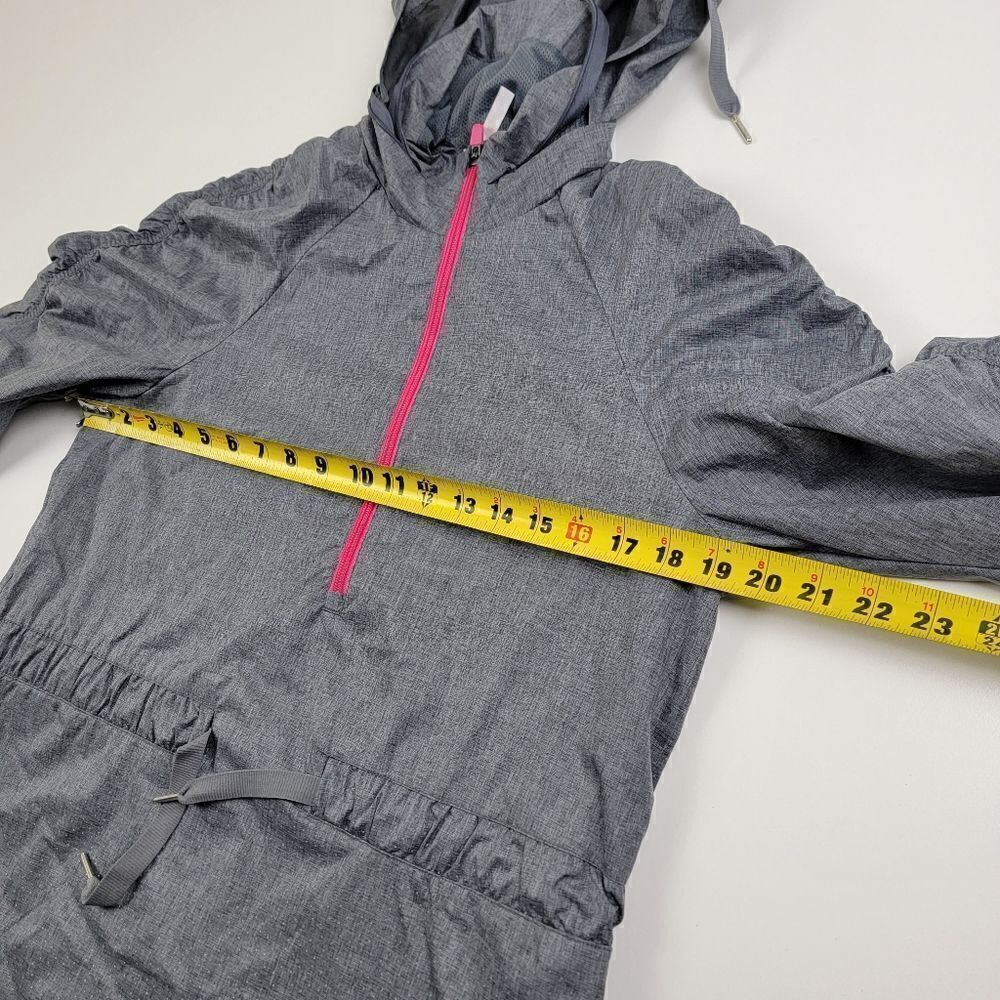 Fabletics Gray Rain Jacket Sizesmall Hidden Hood - image 5